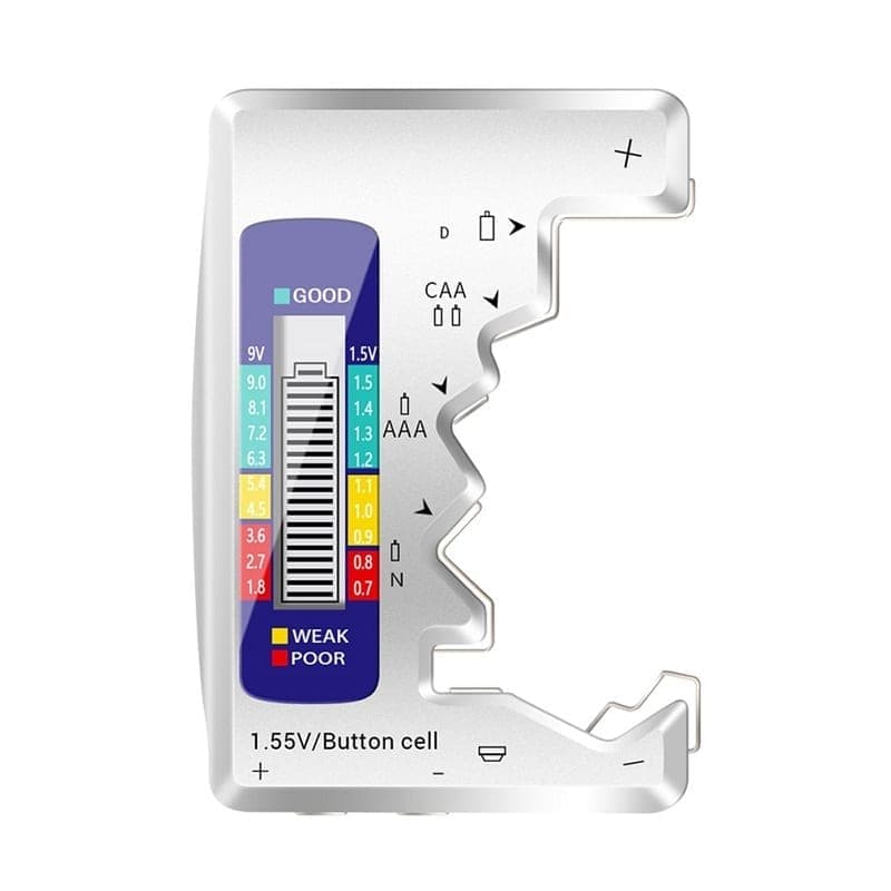 ANENG 1.5V/9V Battery Power Voltage Detector (Silver)