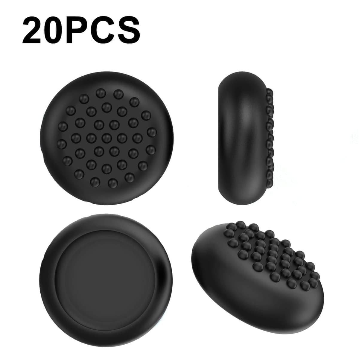 20 PCS Peripheral Button VR Handle Rocker Silicone Protective Cover, For Meta Quest 2 (Black)