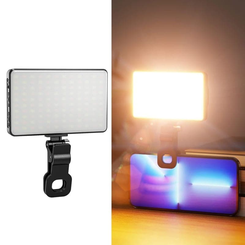 ST-120C Mobile Phone Tablet Clip Fill Light Selfie Live Camera Portable Camera Lighting (Black)