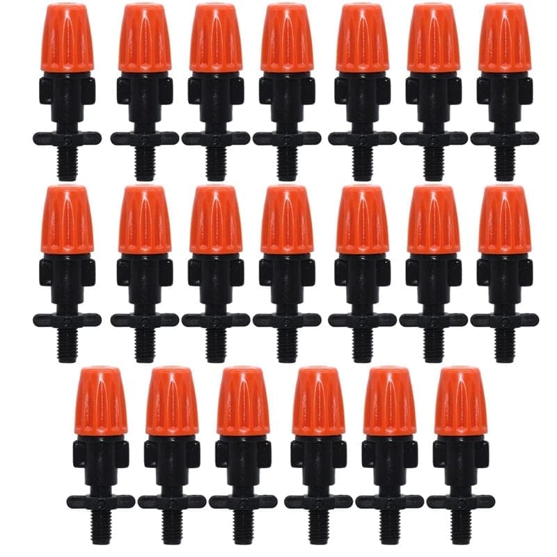20pcs TF-118 Gardening Irrigation Drip Irrigation System Set Accessories 6mm Single Hook Connection 4/7mm Capillary (Orange)
