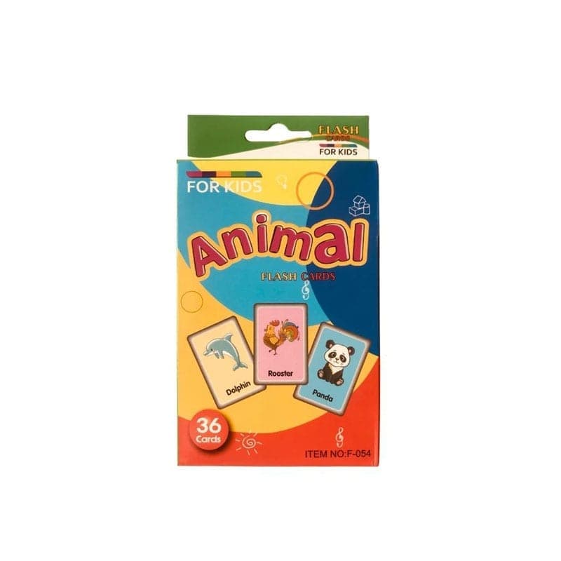 36pcs /Box Children Enlightenment Early Learning English Word Cards, Style: C1 Animal