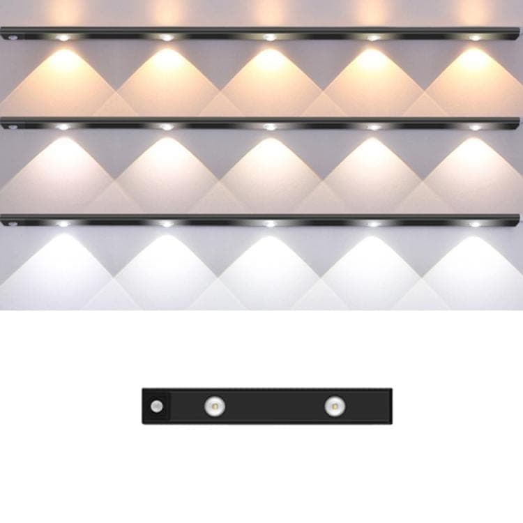 20cm Rechargeable Motion Sensor Light Bar Cabinet Wardrobe Lamp With Remote Control (Black)