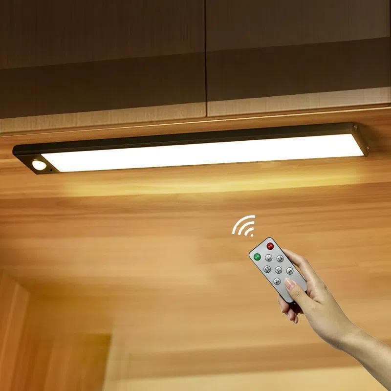 20cm Rechargeable Motion Sensor Light Bar Cabinet Wardrobe Lamp With Remote Control Silver