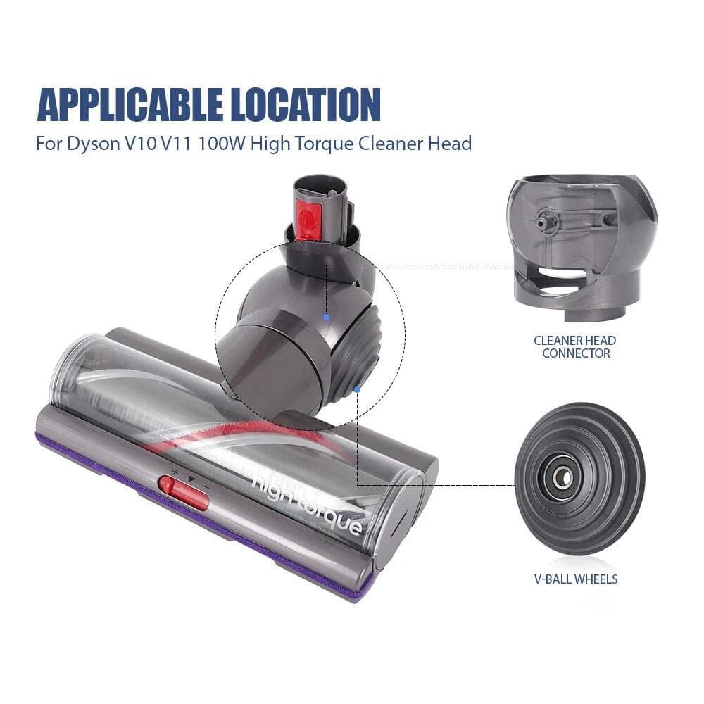 For Dyson V15/V11/V10/G5 100W High Torque Cleaner Head V-Ball Connector Replacement Parts Connector+V-Ball Wheel Side