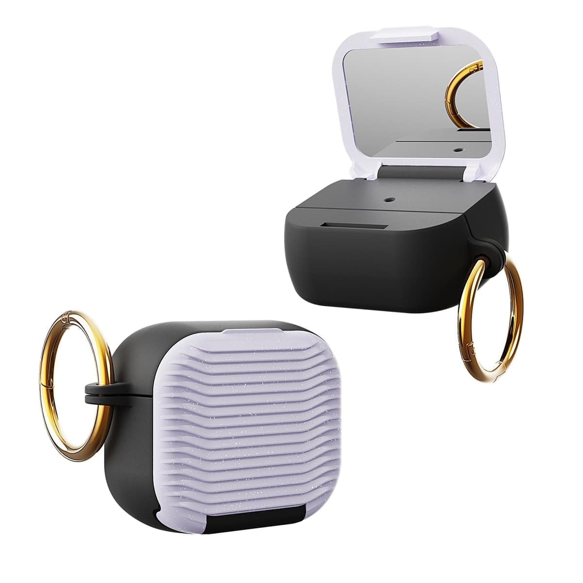 For Airpods 4 Beauty Mirror Phone Holder Earphone Case