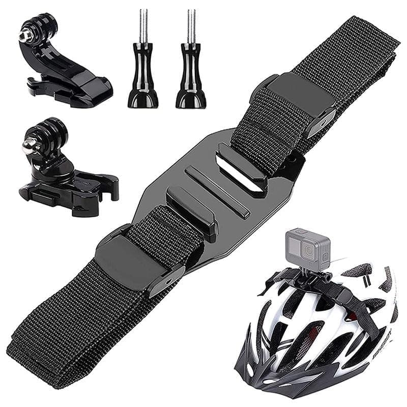 Universal Bike Helmet Camera Mount Adjustable Strap For Vented/Skeleton Helmets Compatible With GoPro, Insta360, DJI and Other Action Cameras