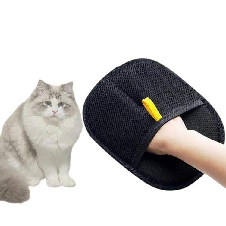 Static Electricity Pet Hair Remover Gloves Two-Way Grooming & Deshedding Gloves For Cats/Dogs (Black)