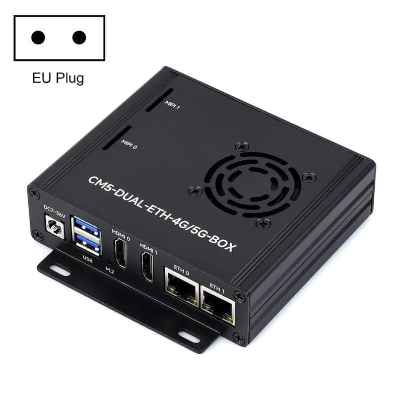 For Raspberry Pi CM5 WAVESHARE Dual Network Port Expansion Board Support 4/5G Communication Module EU Plug