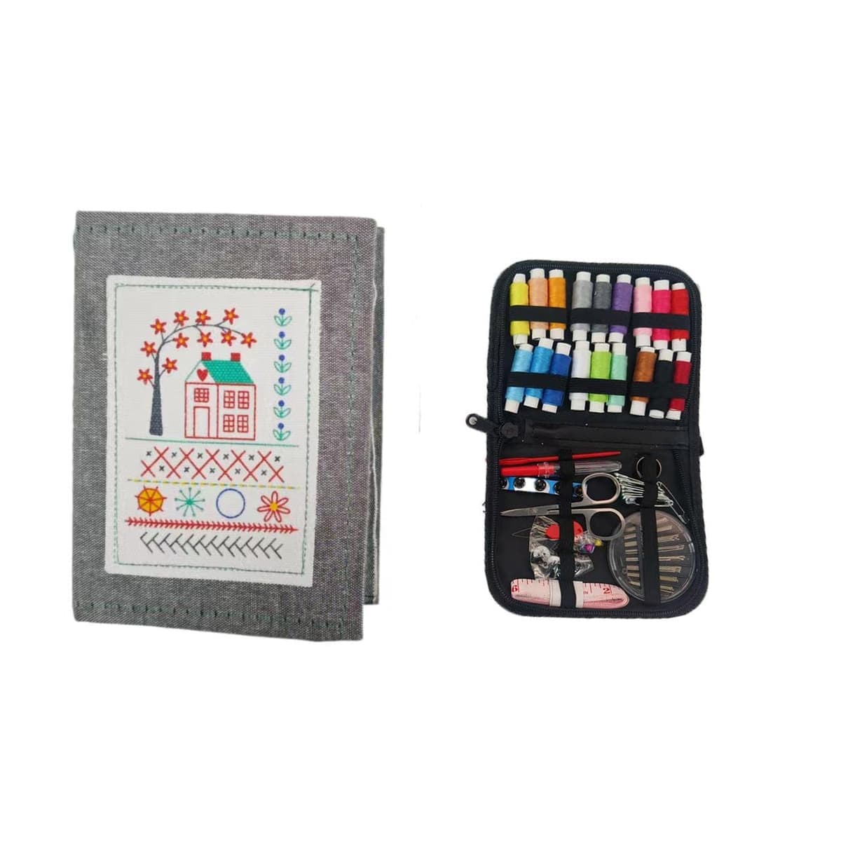 DIY Embroidery Stitch Book with 10 Pages for Hand Sewing and Linen Craft Enthusiasts, Spec: Sewing Kit