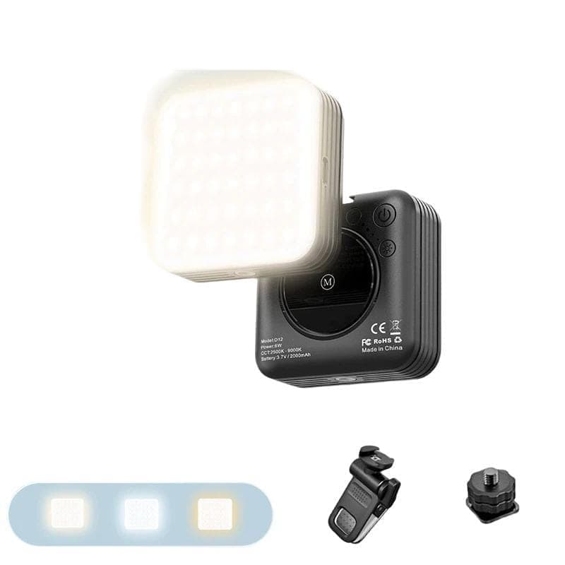 D12 Portable LED Fill Light Handheld Pocket Light For Smartphone Photography & Live Streaming