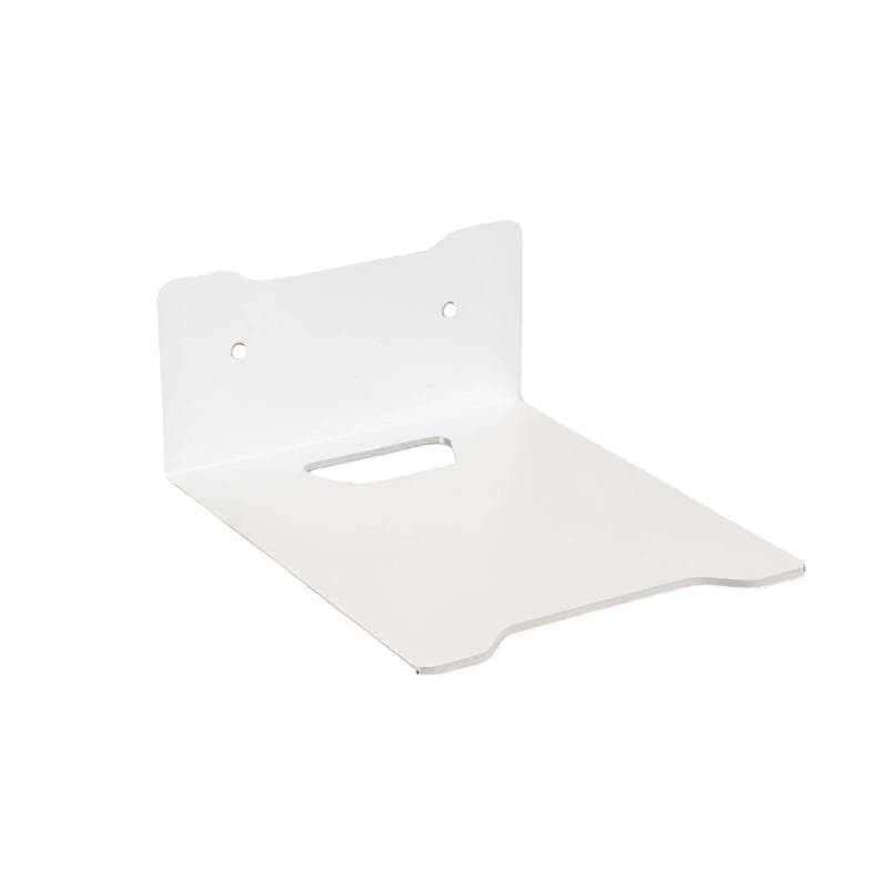 No Drill Wall Mount Shelf Carbon Steel Organizer for Projector, Camera, Router, TV Set-Top Box with Cable Hole Design, Size: Small White