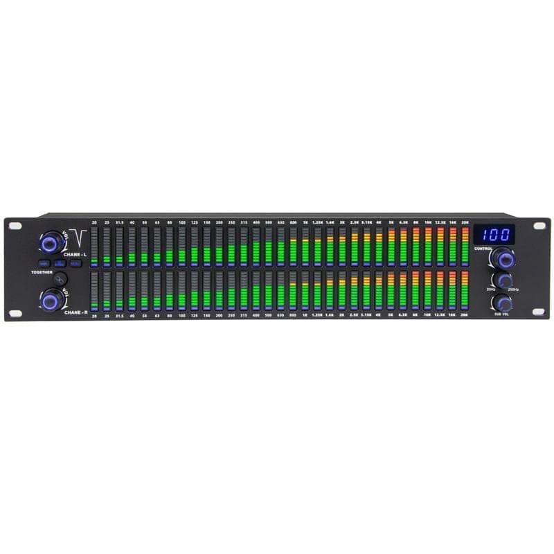 EQ-A32 Digital Equalizer Stage Home Karaoke Noise Reduction Audio Processor EU Plug (Black)