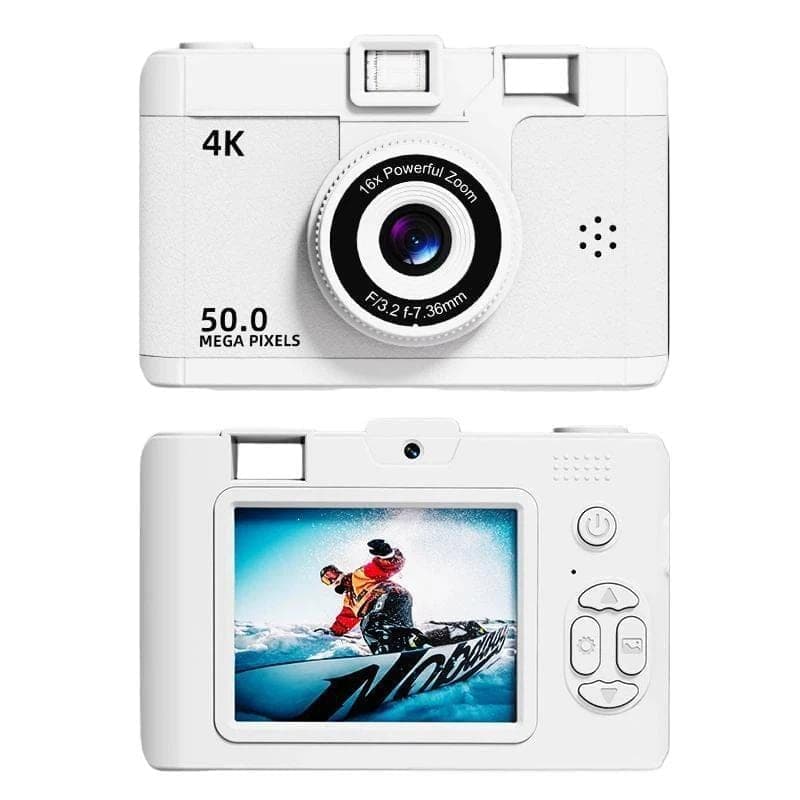 M16 2.4 Inch WiFi HD Digital Camera Mini CCD Camera With Front & Rear Dual Cameras (White)