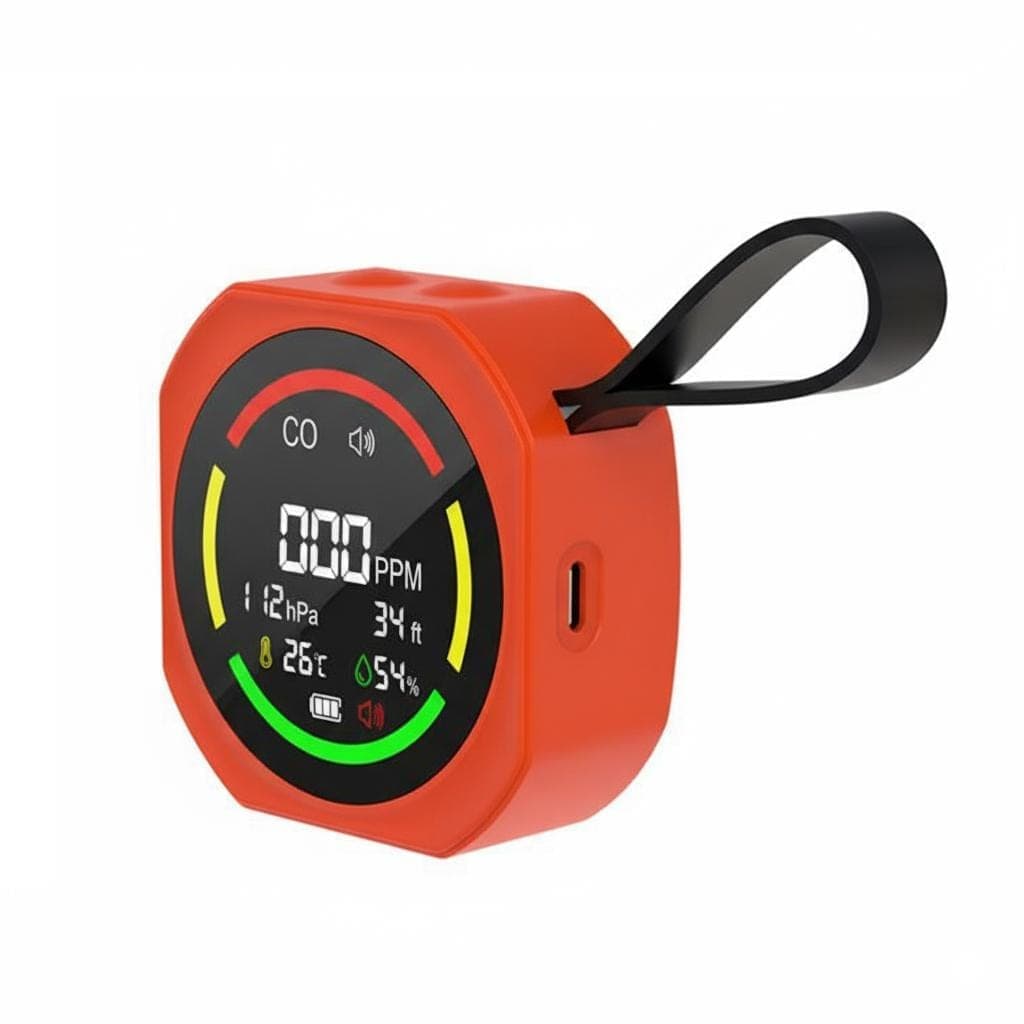 3 In 1 CO/ Temp/Humidity Portable Multi-Gas Environmental Monitor Rechargeable Air Quality Meter