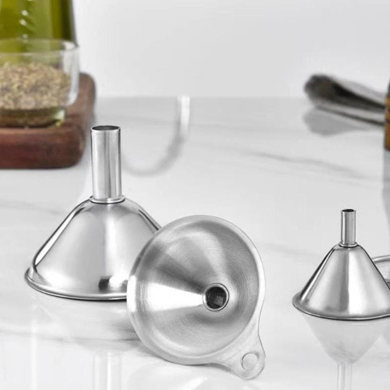 LsCook 3-Piece Set 304 Stainless Steel Sandblasted Funnel Integrated Liquid Dispenser
