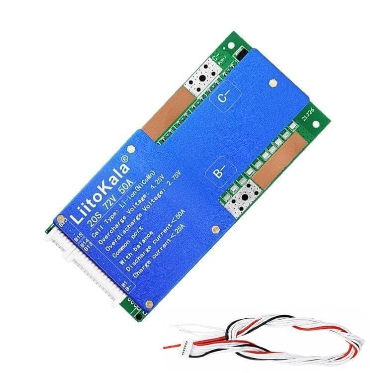 LiitoKala 20-cell 3.7V Ternary Lithium Battery BMS Electric Vehicle Battery Protection Board(20S-60V 50A)