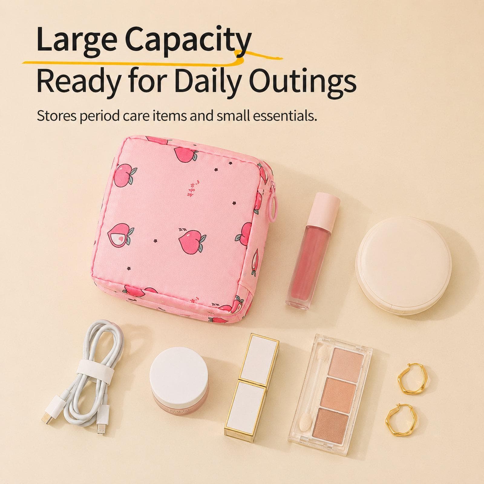 Sanitary Pad Storage Bag Portable Menstrual Cup Pouch Waterproof Period First Period Bags With Zipper