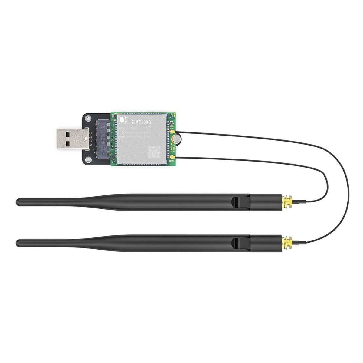 Yahboom SIM7600G-H-M2 Global Band 4G LTE Cat4 Cellular Module with Antennas & USB Expansion Board