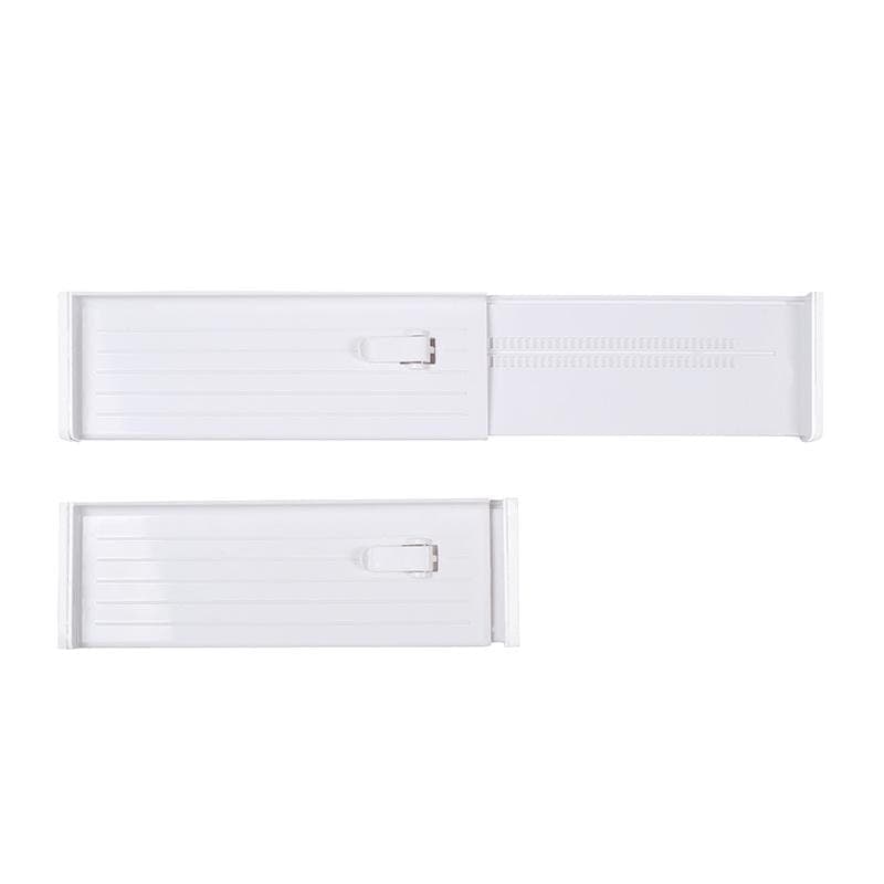 Extendable Drawer Organizer Dividers Home Wardrobe Plastic Partition Panels (White)