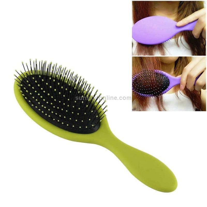Soft Women Hair Brush Salon Hairstyles Comb Wet Dry Scalp Massage Brushes (Yellow)