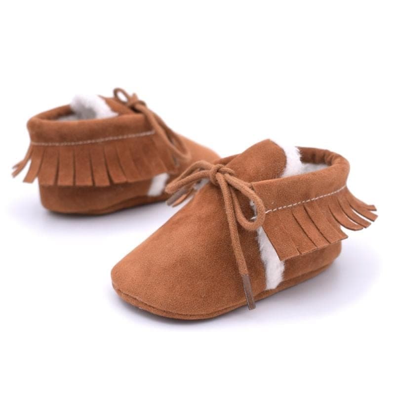 Baby Moccasins Shoes Fringe Soft Soled Non-slip Footwear Crib Shoes PU Suede Leather First Walker Shoes