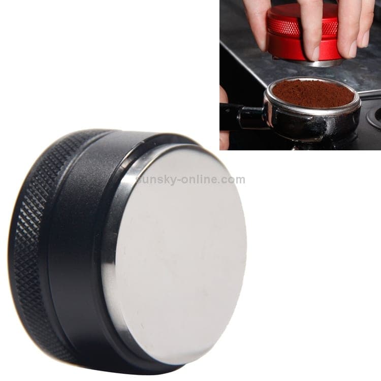 Macaron Stainless Steel Coffee Powder Flat Powder Filling Device, Specification:Flat (Black)