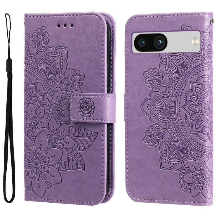 Seven-petal Flowers Embossing Leather Phone Case, For Google Pixel 7a, For Google Pixel 7 Pro, For Google Pixel 7